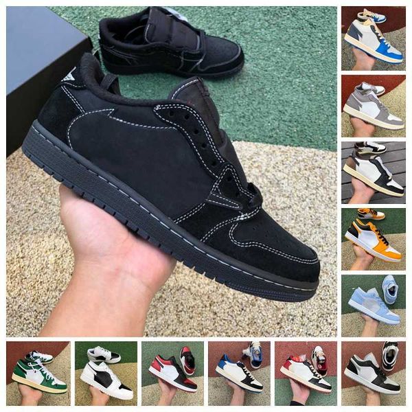 

jumpman 1 low basketball shoes men women fragment travis black phantom taxi shadow designer university blue unc panda bred toe light smoky g
