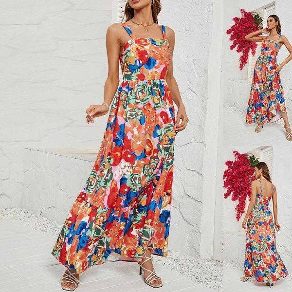 

summer vacation style backless spaghetti straps dress for women, Black;gray