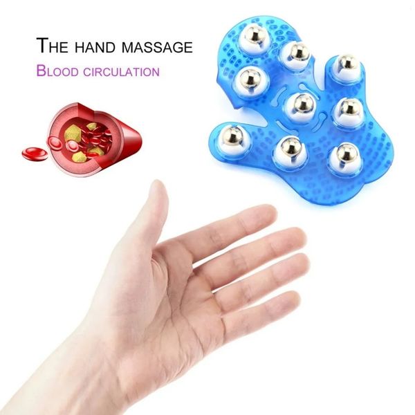 

portable glove 360Â° scroll magnetic beads pain relief relax massager tool 9 roller balls full body massage for neck back shoulder buttocks m