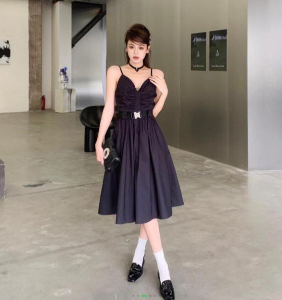 

women dress designer strap dresses for lady skirts summer casual skirt womens party dresses black white highly quality, Black;gray