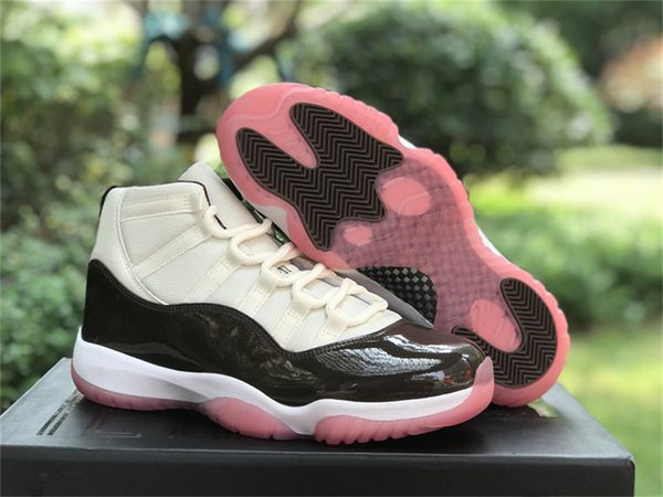

authentic 11 wmns neapolitan basketball shoes pink sail velvet brown atmosphere men women sports sneakers with original box ar0715-101