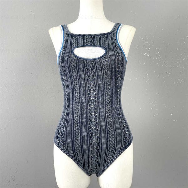 

fashion designer bathing suits women customized hollow logo design knitted washed undershirt fixed dyeing washed old effect one piece swimsu, White;black