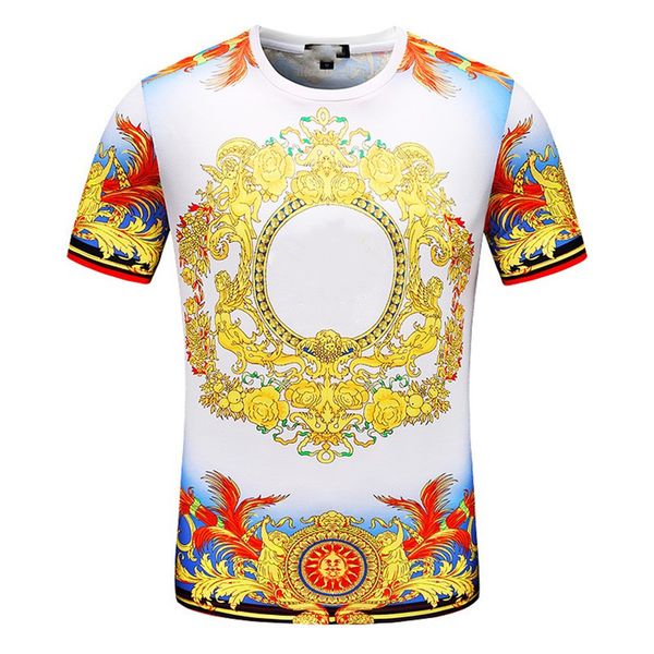 

summer designer t-shirt colorful printed men's short sleeve fashion pattern m-xxxl #241, White;black