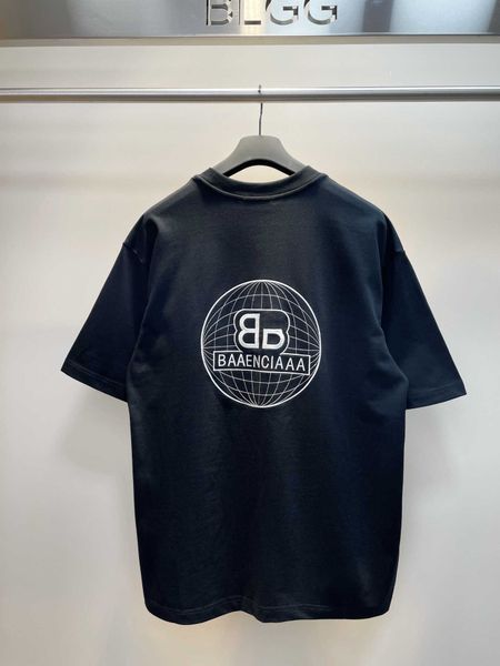 

high edition spring/summer new earth longitude and letter embroidery home correct short sleeve pure cotton t-shirt, White;black