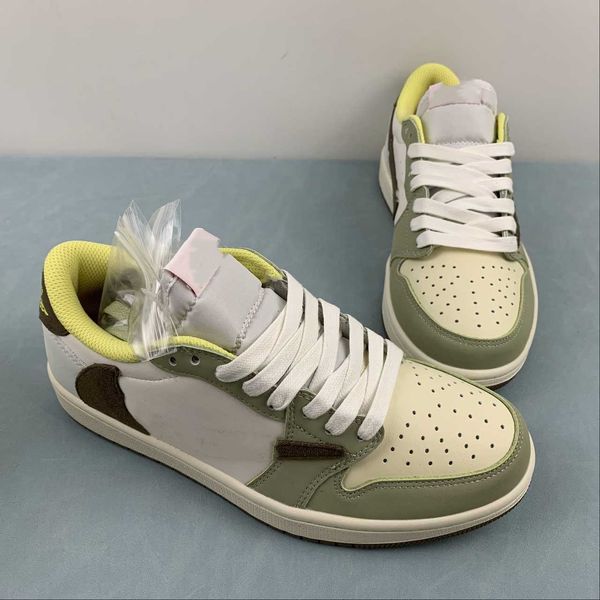 

basketball shoes jumpman 1 low military blue grimace 1s og men women sport sneaker with original box