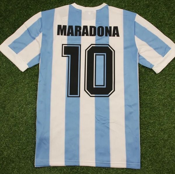 

1986 argentinas retro soccer jerseys maradona caniggia batistuta simeone classic vintage camisa men football shirt maillot kit uniform de fo, Black;yellow