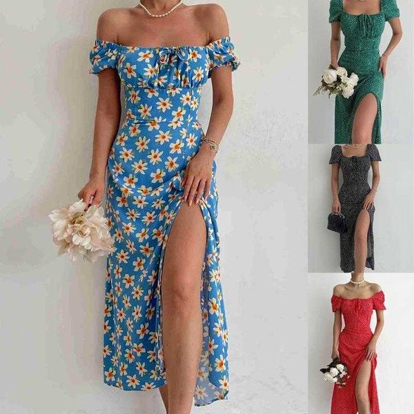 

summer digital printing womens decoration dresses waist temperament long dress beach, Black;gray