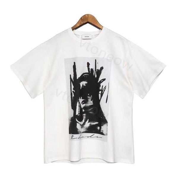 

2023 rhude tshirt designer mens t shirts tide printed tee men women round neck short sleeve tshirt casual loose fashion high street hip hop, White;black