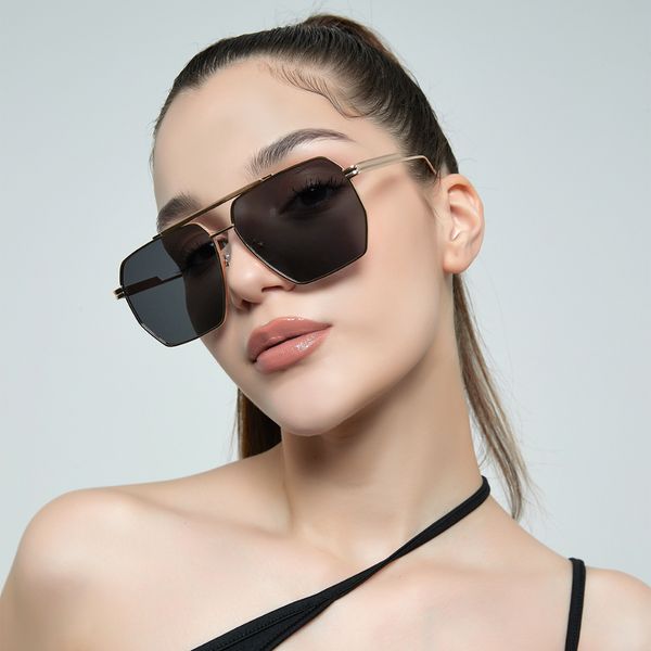 

Retro Oversized Square Polarized Sunglasses for Women Men Vintage Shades UV400 Classic Large Metal Sun Glasses