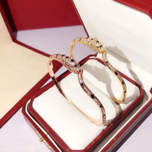 

personality domineering leopard bracelet women's bracelet money copper, Black
