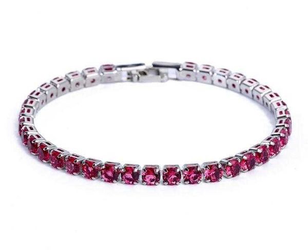 

solid 925 sterling silver 3mm 4mm 17cm 19cm tennis bracelet bangle for women wedding fashion jewelry wholesale party gift