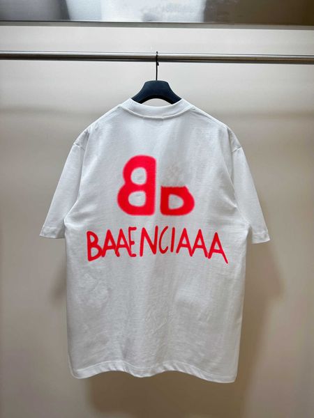 

high edition spring/summer new glow graffiti letter print home correct short sleeve pure cotton t-shirt, White;black