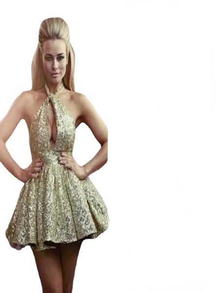 

gold halter backless short homecoming dresses gliter sequins mini short prom party gowns cocktail dresses6485583, Blue;pink