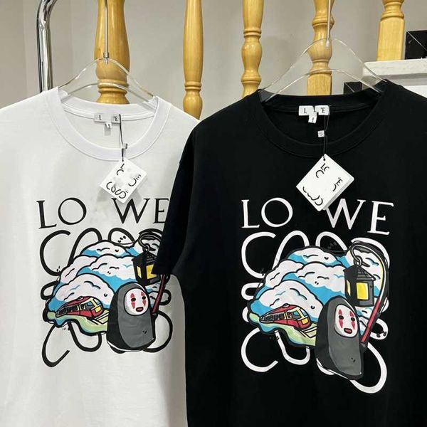 

high version 2023 summer new luxury fashion family men's printed loose short sleeve t-shirt, White;black