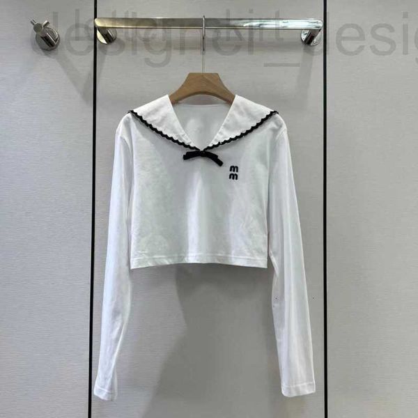 

women's hoodies & sweatshirts designer designer t-shirt 23 early spring new product navy style contrast v lapel letter embroidery decor, Black