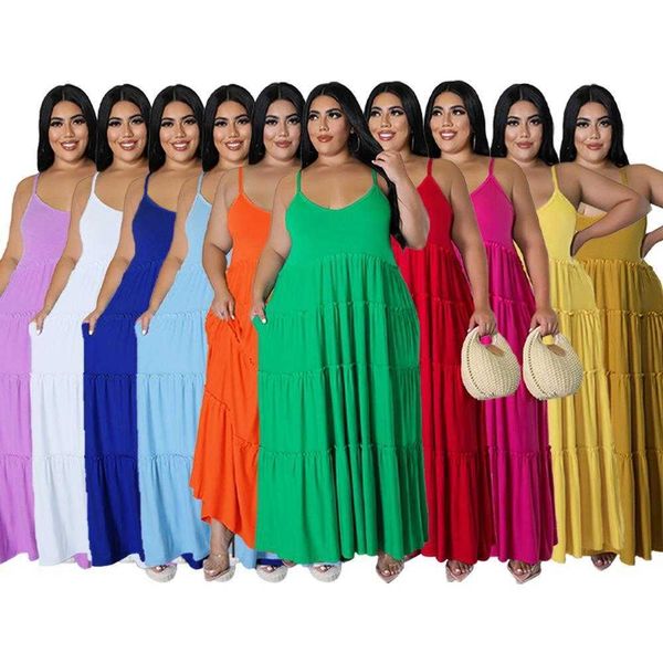 

summer plus color womens size dress strap length casual dresses girls, Black;gray