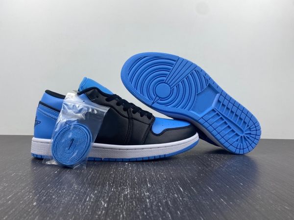 

handmade authentic quality 1 shoes men women 1s low black university blue sports sneakers with box size 36-47.5
