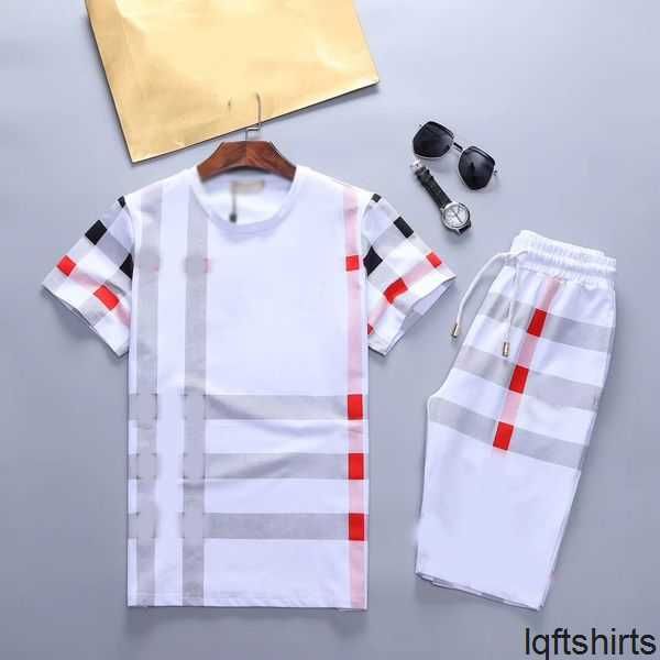 

2022 brand mens tracksuits two piece sets sports outfits letter short sleeve leisure sportswear clothes pure cotton jogger suit casual suits, Gray