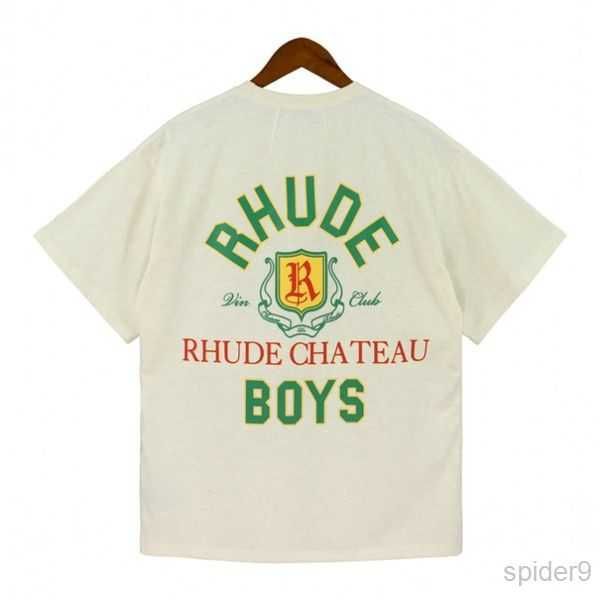 

designer mens t shirts rhude tee cotton round collar loose hip hop short sleeve t-shirt fashion men casual alphabet print t-shirts 5 f6pl, White;black