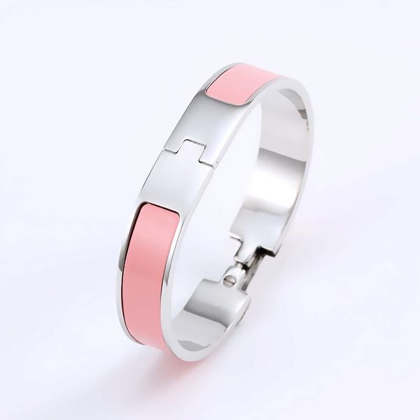 

women mens bracelet designer pulsera gold-plated bangles classic h letter bangle stainless-steel jewelry high-end enamel luxury designer ban, Black
