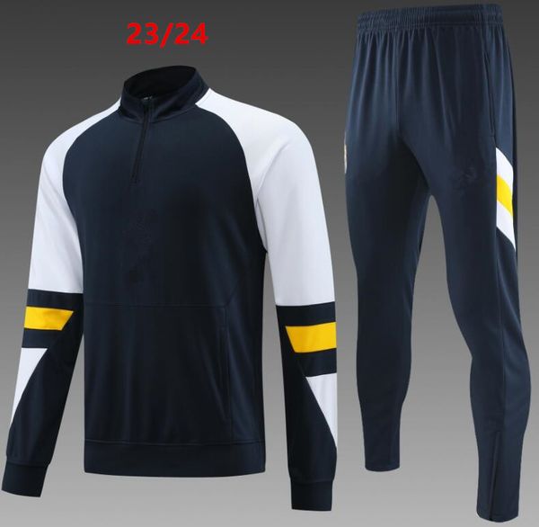 

2023 24 soccer tracksuits sets real madrids tracksuit set 22 23 24 men and kids football kit chandal futbol survetement madrides training su, Black