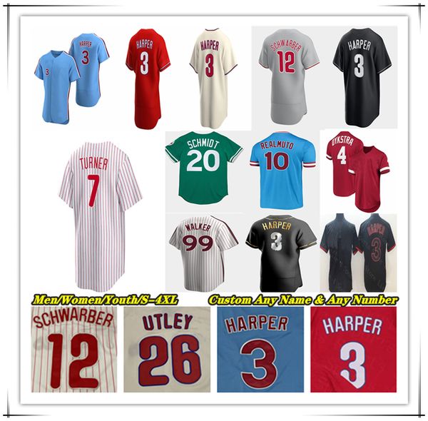 

baseball jersey trea turner bryce 3 harper nick castellanos bryson stott kyle schwarber j.t. realmuto alec bohm kody clemens aaron nola phil, Blue;black