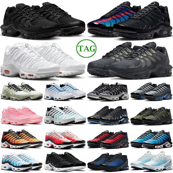 

2023 tn 3 plus terrascape running shoes for men women tns trainers triple black berlin clean white mint green hyper blue sky atlanta ice men