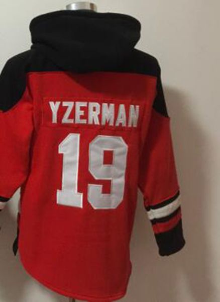 

detroit #19 steve yzerman fans hoodie american ice hockey pullover, Black