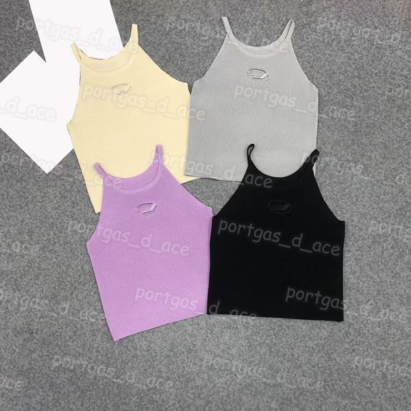 

cropped women t shirt sling knit tank chest hollow design tanks camis, Black