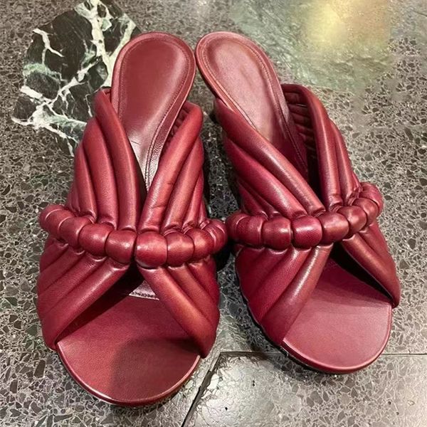

summer kitten heel slides high heel slippers women holiday high heel dress shoes for woman new sandalias, Black