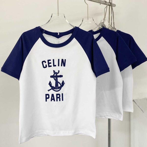 

2023 spring/summer new ce triumphal arch versatile raglan letter printing short sleeve round neck underlay t-shirt women's top, White