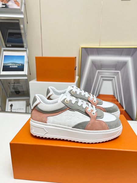

2023 the new casual shoes women designer travel leather lace-up sneaker fashion lady flat running trainers letters woman shoe platform men g, Black