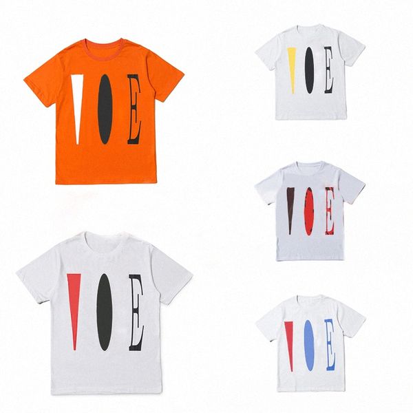 

summer mens designer t shirt friends letter print tees big v men women short sleeve hip hop style black white orange t-shirts tees size s-xl, White;black