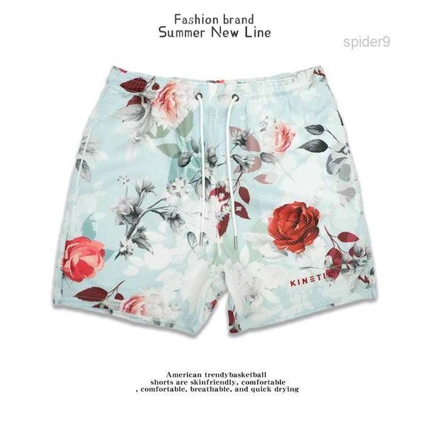 

fashion kinetic american printed shorts quarter pants with breathable and quick drying summer casual loose fitting sports basketball for men, White;black