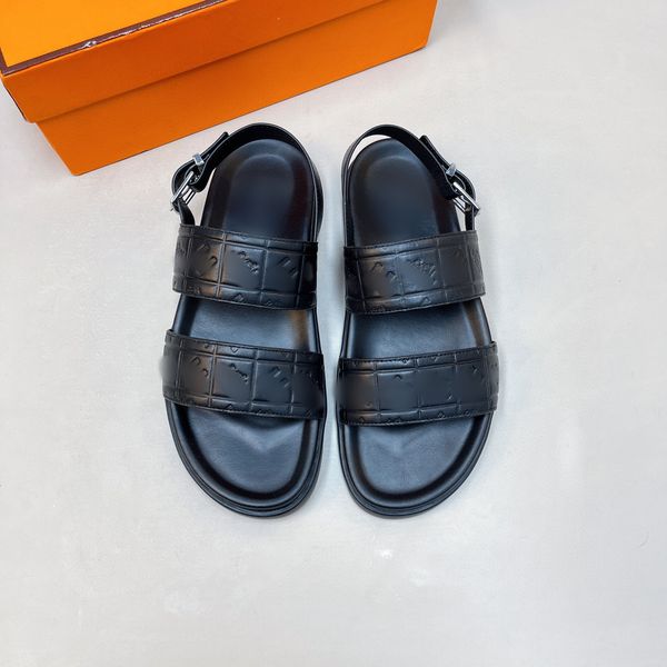 

fashion men sandals black letter horse carved 2023 flat beach luxury designer mens casual sandal