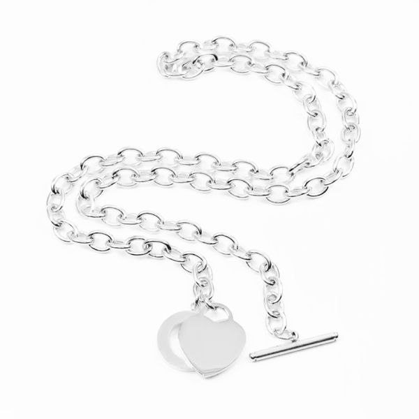

fashion designer women's necklace bracelet jewelry classic heart set girl valentine's day love gift 316l stainless steel jewelry p, Silver