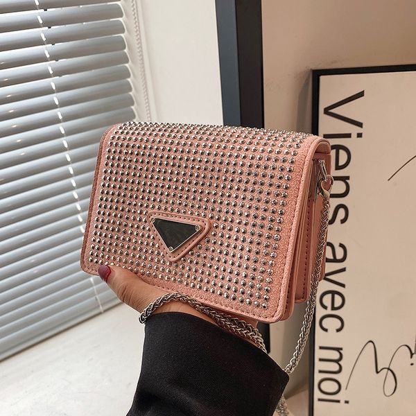 

bright diamond women's bag crossbody new chain small square bag trend one shoulder oblique fashion versatile handbag