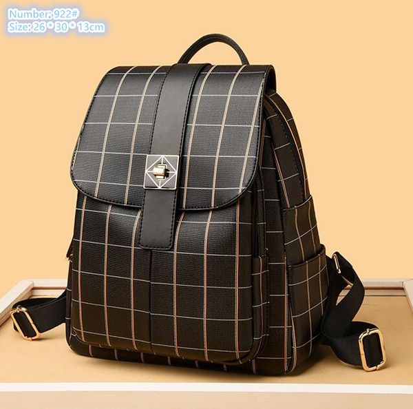 

Factory outlet shoulder bag 9 colors outdoor sports leisure travel backpack wear-resistant printing thickened leather handbag flip anti-theft plaid backpack, Plum