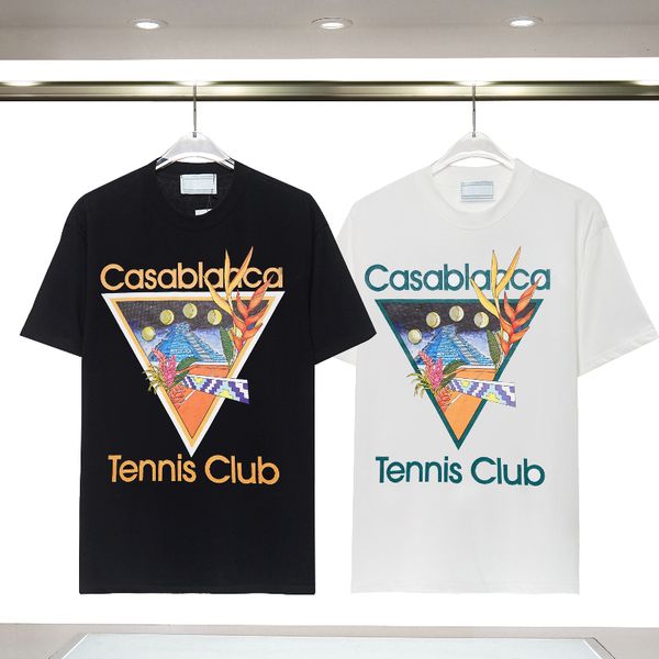 

mens designer t shirt casablanc t shirt fashion men casual t-shirts man clothing street t-shirts tennis club shorts sleeve clothes luxury sh, White;black