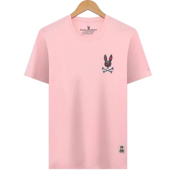 

men's plus tees psycho bunny tshirt cotton short-sleeved fashion men and women short t-shirt couple models printed, White;black
