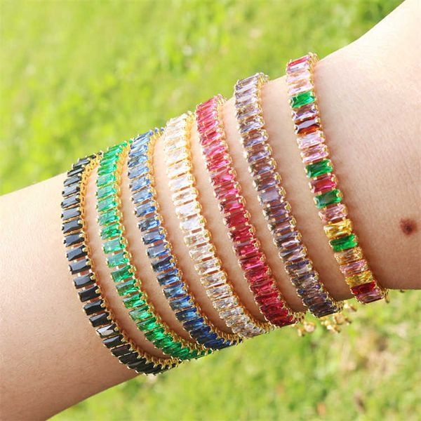 

luxury cz diamond tennis bracelet for women crystal hand chain fashion jewelry zirconia accessories, Silver