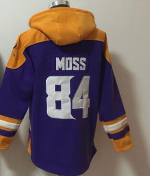 

minnesota #84 randy moss fans hoodie american football pullover, Black