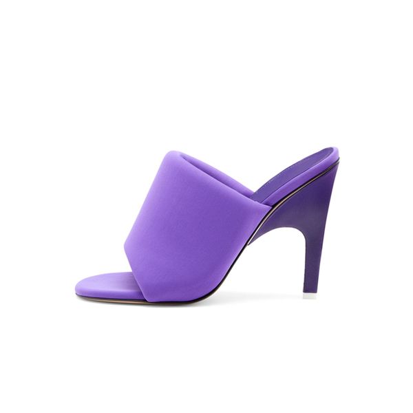 

2023 summer brand new strange high heels slippers round toe sponge sandals colour show fashion women party banquet shoes, Black