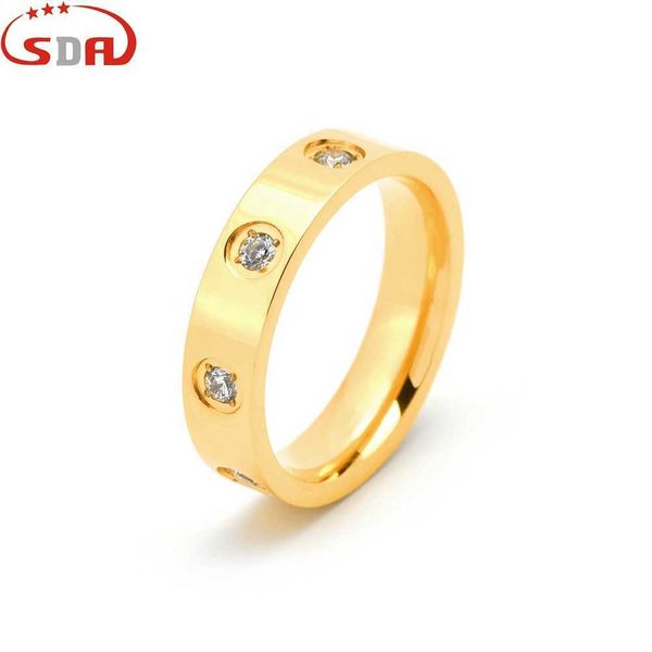 

wholesale high-quality star fashion titanium steel diamond ring card series men's and women's rings stainless, Silver