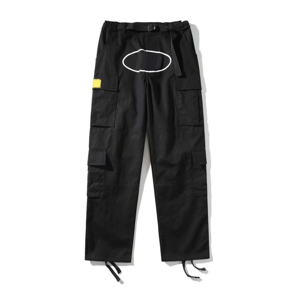 

mens corteiz designer cargo pants casual street wear hip hop printed pant multi pockets straight loose couple trousers sweatwears 4ra3, Black