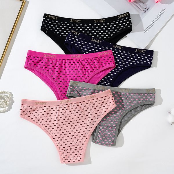 

3pcs women's cotton panties letter belt embroidery briefs underwear comfort panty for female intimate lingerie st8644, Black;pink