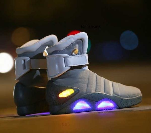 

boots cosplay boots back to the future led light shoes air mag style property usa fashion high boots usb charge 230316, Black