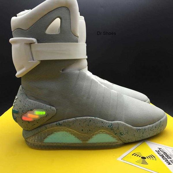 

basketball shoes mags boots 's led glow in the dark lighting grey marty mcflys air mag back to the future marty mcfly siz, Black