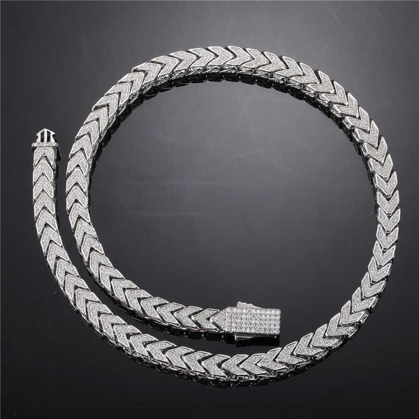 

hip hop jewelry set 8mm gold plated cuban link chain zircon diamond franco choker necklace miami iced out franco chain necklace, Silver