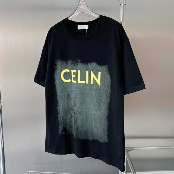 

2023 spring/summer new product ce home white halo dyed letter round neck short sleeve t-shirt daily casual style loose fit